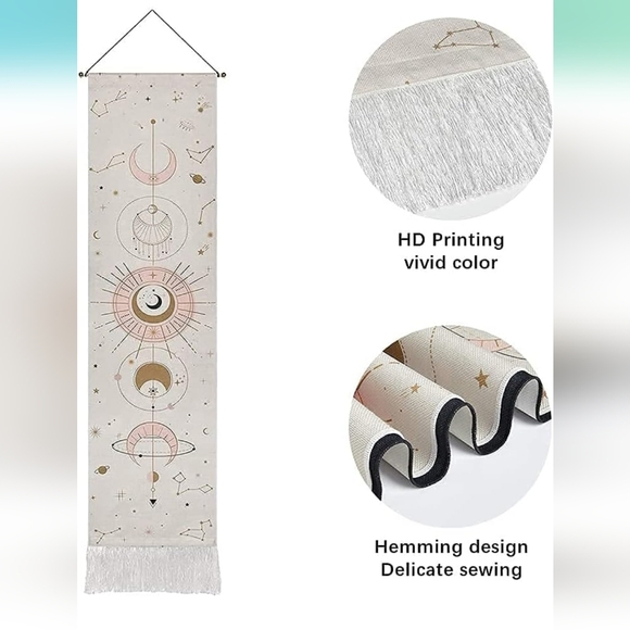 NWT Sun and Moon Phase Bohemian Tapestry Wall Hanging - Picture 6 of 6